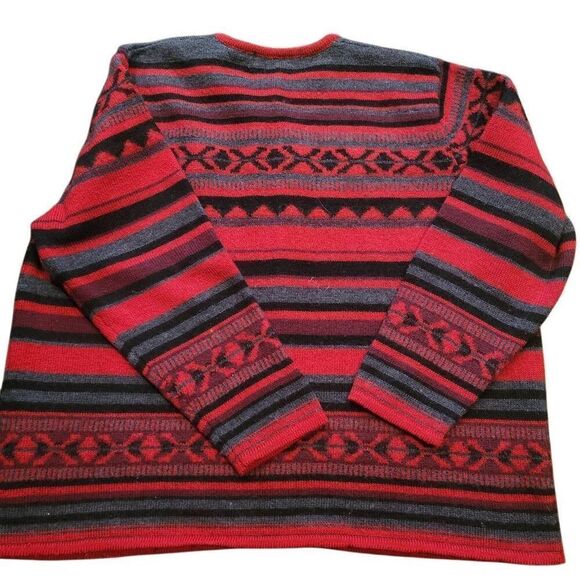 Vintage Karen Scott Sweater Women's 2X Red Fair Isle Pure Wool Christmas Holiday - Picture 4 of 5